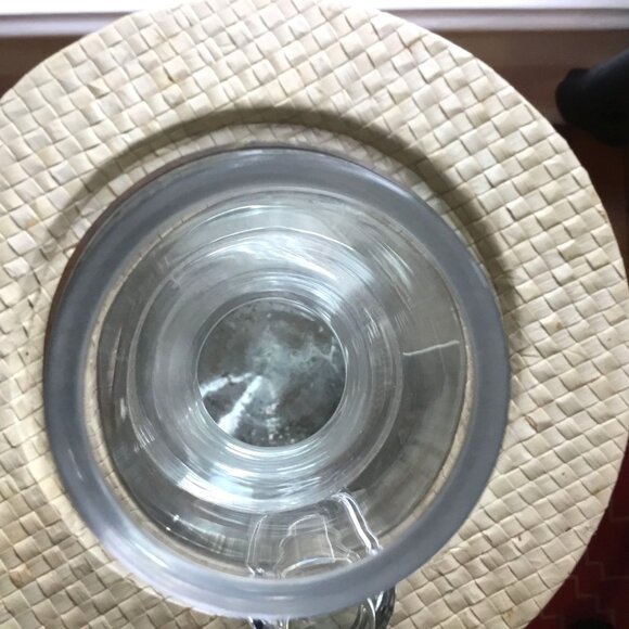 LENOX Crystal Decanter Etched USA Stopper 11.5" Wine Whiskey Carafe VTG Barware - Picture 6 of 9